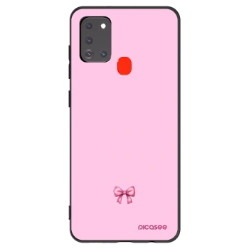 Picasee husă neagră din silicon pentru Samsung Galaxy A21s - Blush bow