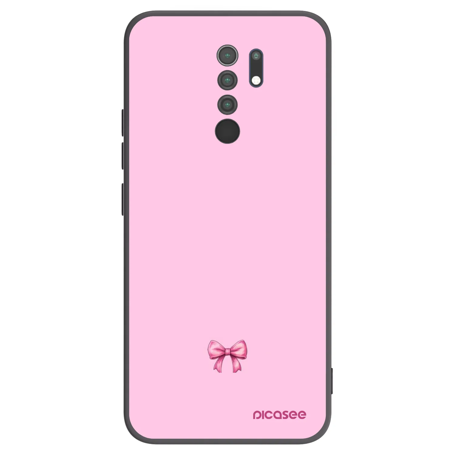Picasee husă neagră din silicon pentru Xiaomi Redmi 9 - Blush bow