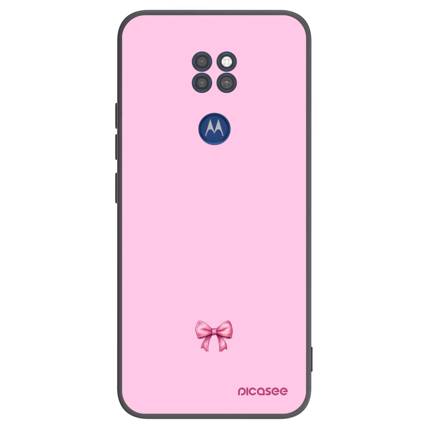 Picasee husă neagră din silicon pentru Motorola Moto G9 Play - Blush bow