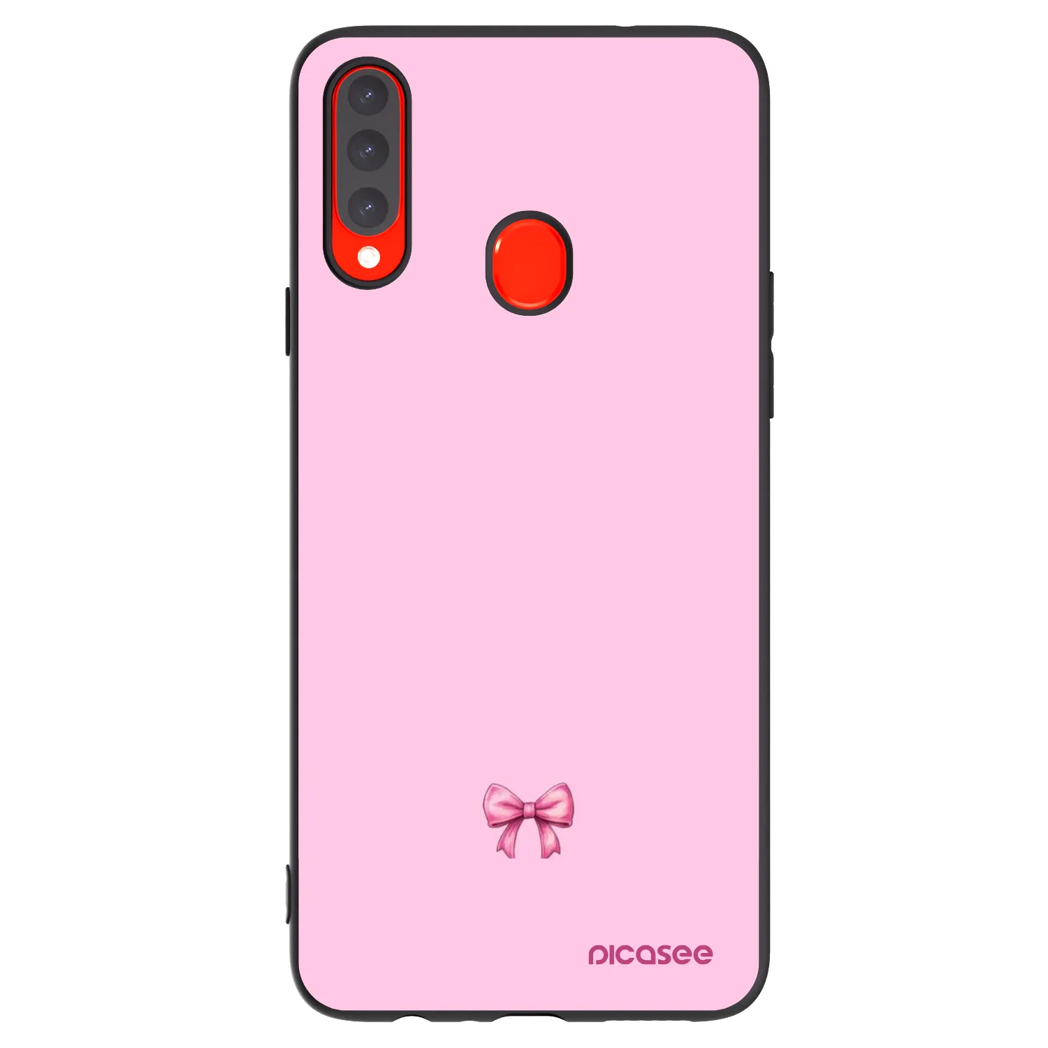 Picasee husă neagră din silicon pentru Samsung Galaxy A20s - Blush bow