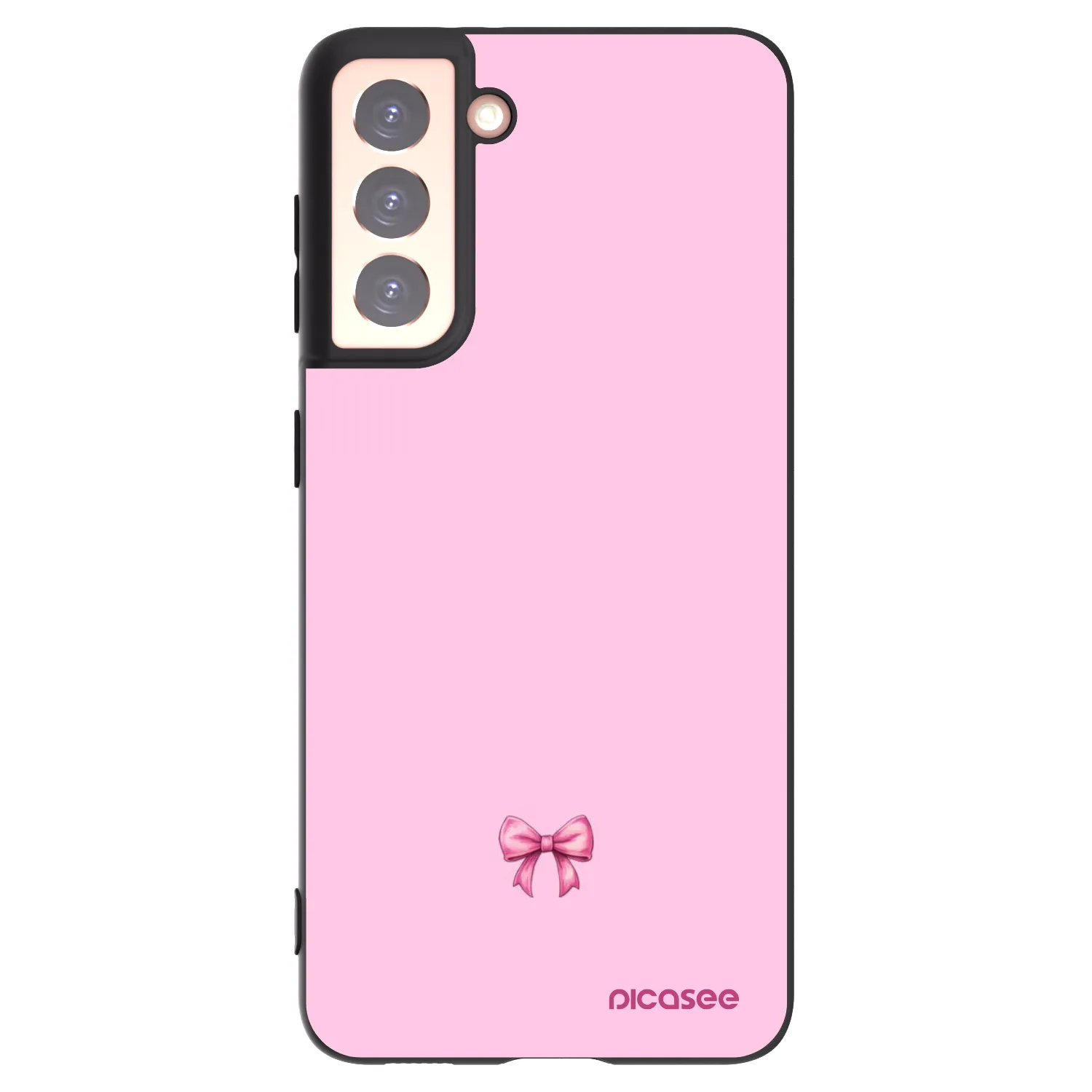 Picasee husă neagră din silicon pentru Samsung Galaxy S21 5G G991B - Blush bow