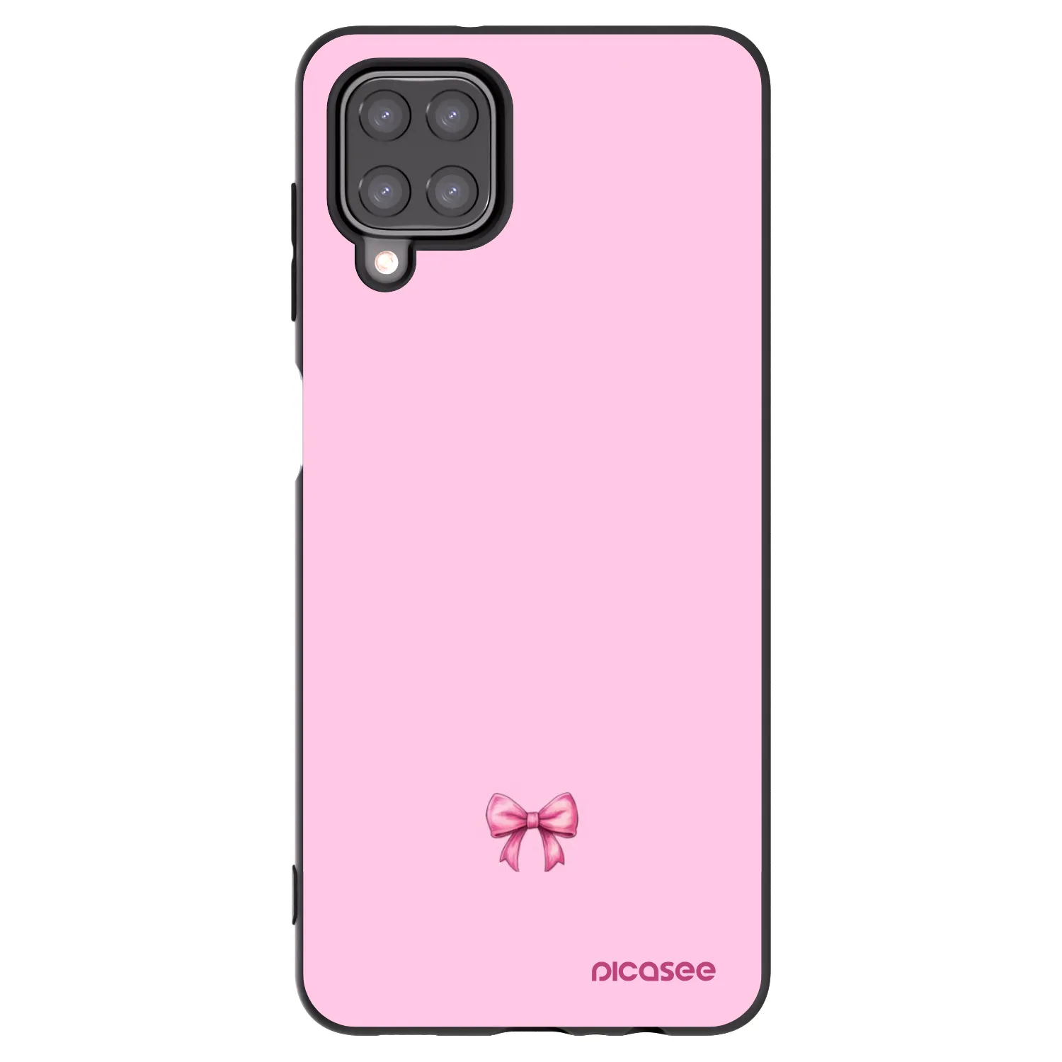 Picasee husă neagră din silicon pentru Samsung Galaxy A12 A125F - Blush bow
