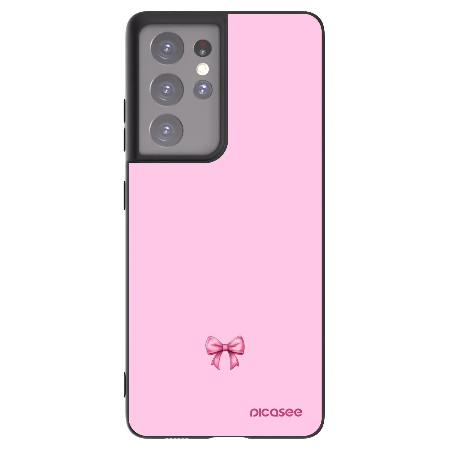 Picasee husă neagră din silicon pentru Samsung Galaxy S21 Ultra 5G G998B - Blush bow