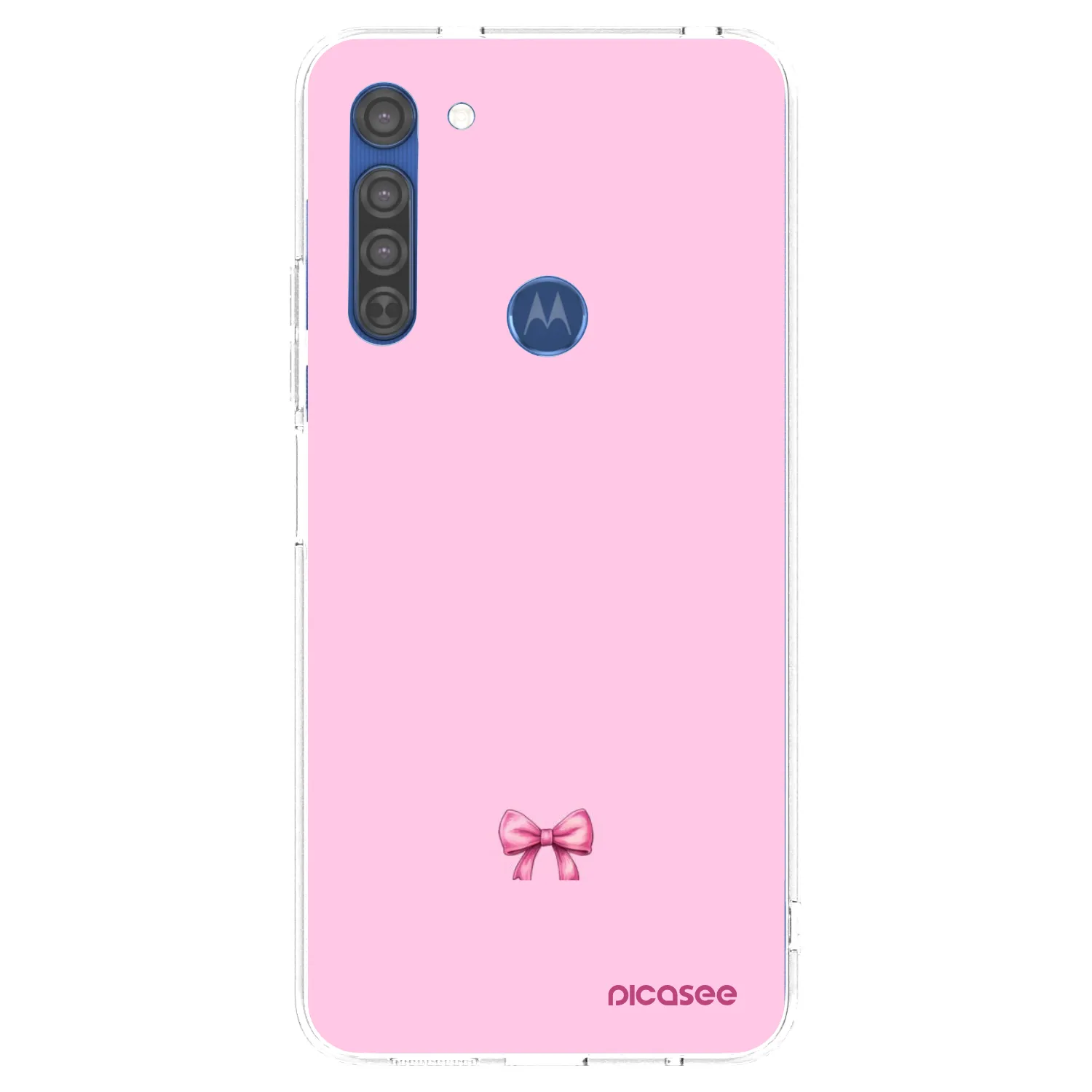 Picasee husă transparentă din silicon pentru Motorola Moto G8 - Blush bow