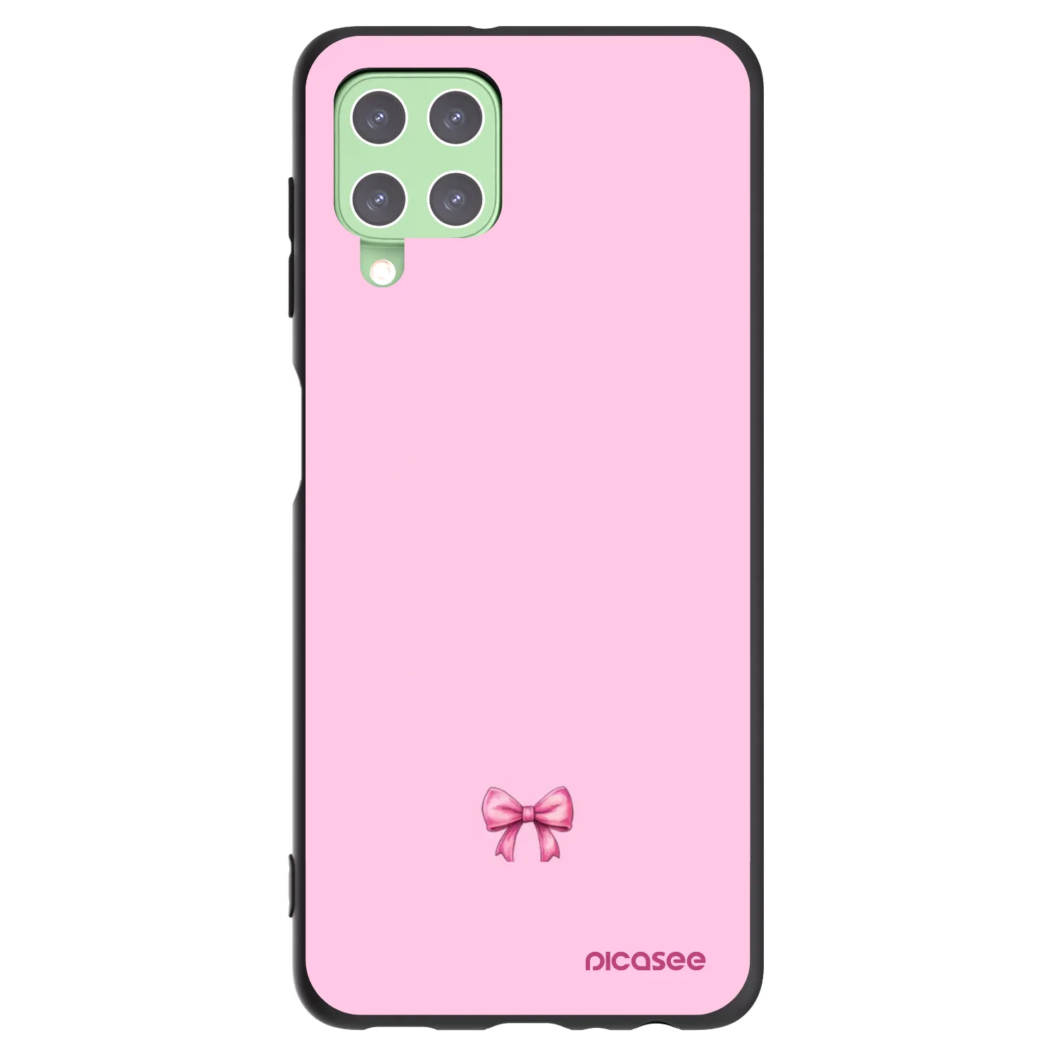 Picasee husă neagră din silicon pentru Samsung Galaxy A22 A225F 4G - Blush bow
