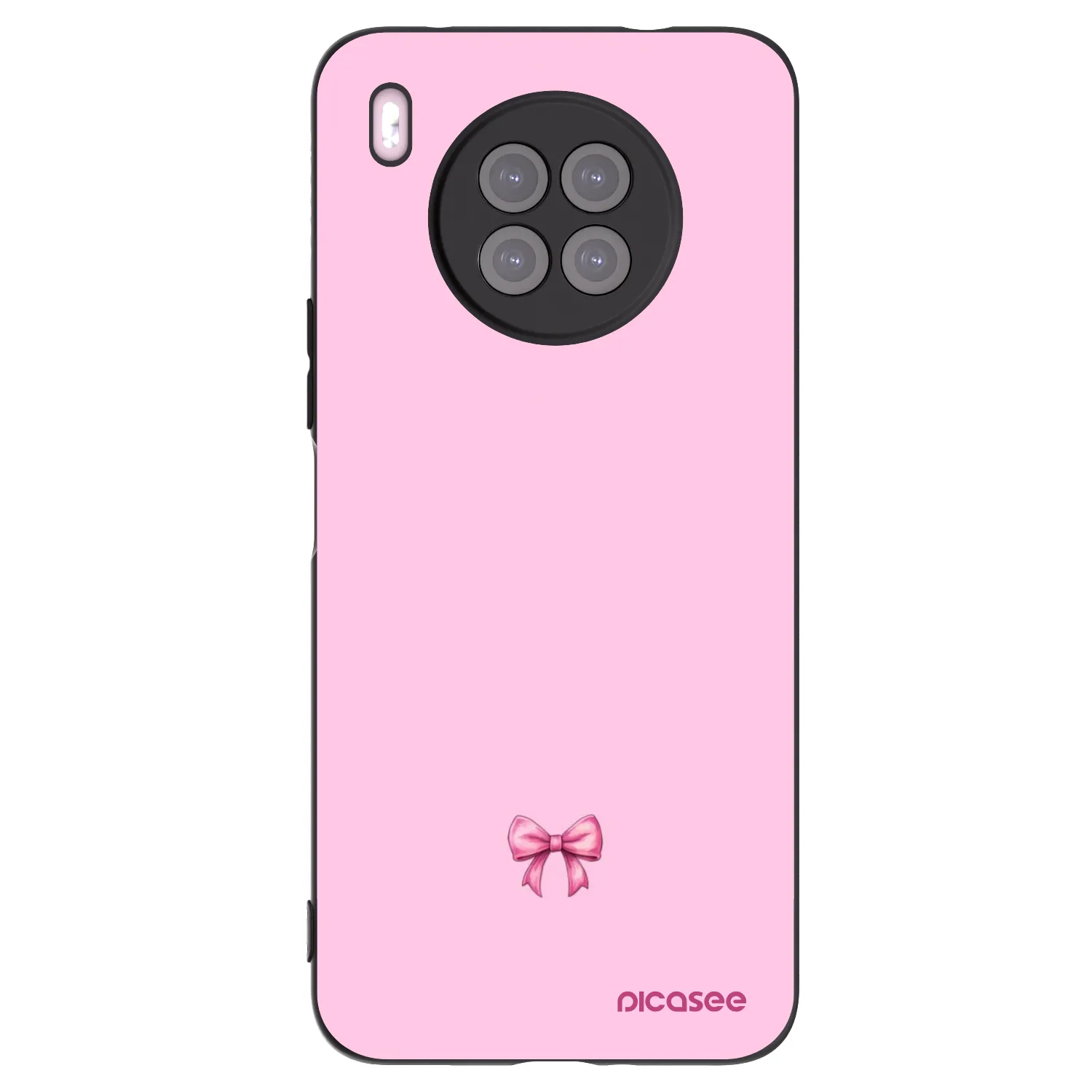 Picasee husă neagră din silicon pentru Huawei Nova 8i - Blush bow