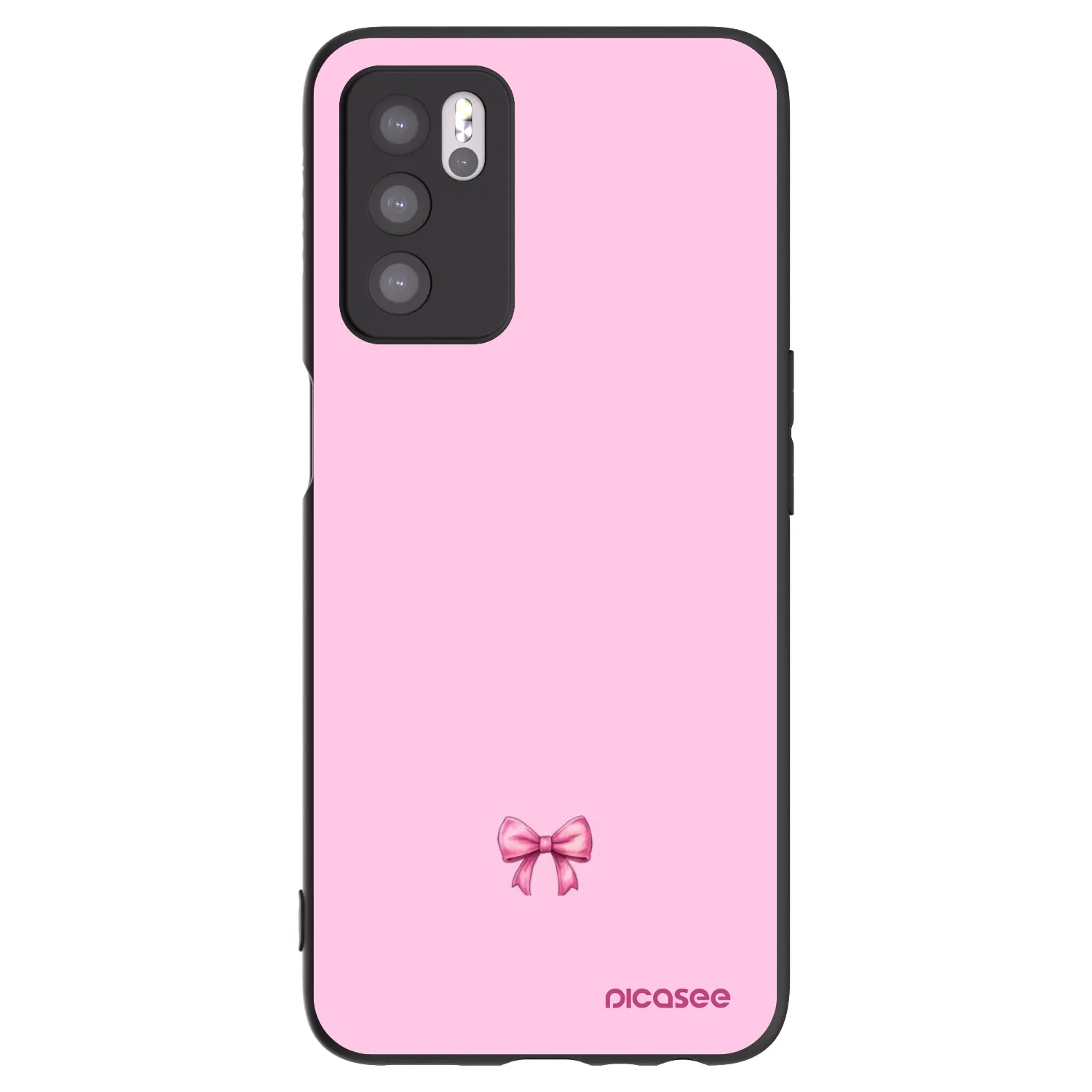 Picasee husă neagră din silicon pentru OPPO A16s - Blush bow