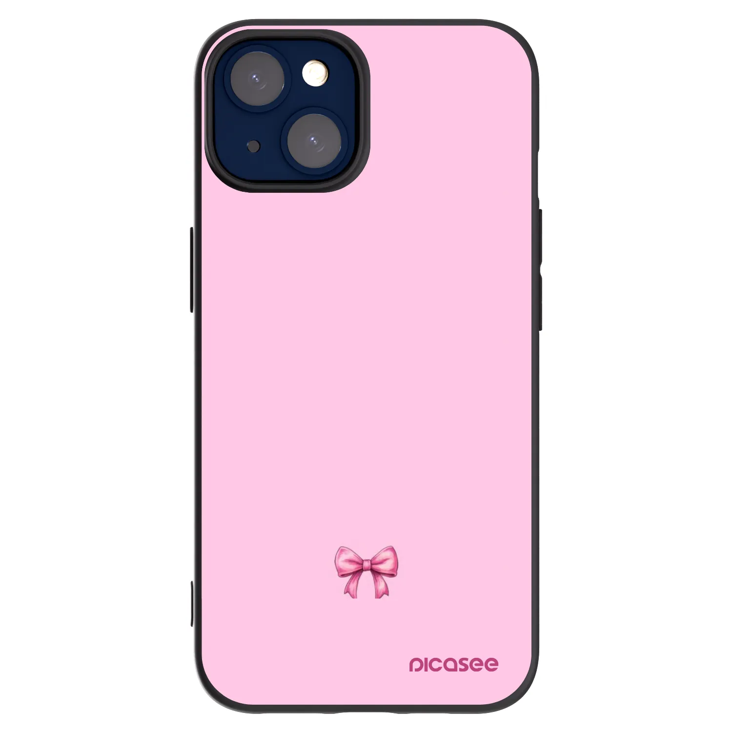 Picasee husă neagră din silicon pentru Apple iPhone 14 - Blush bow