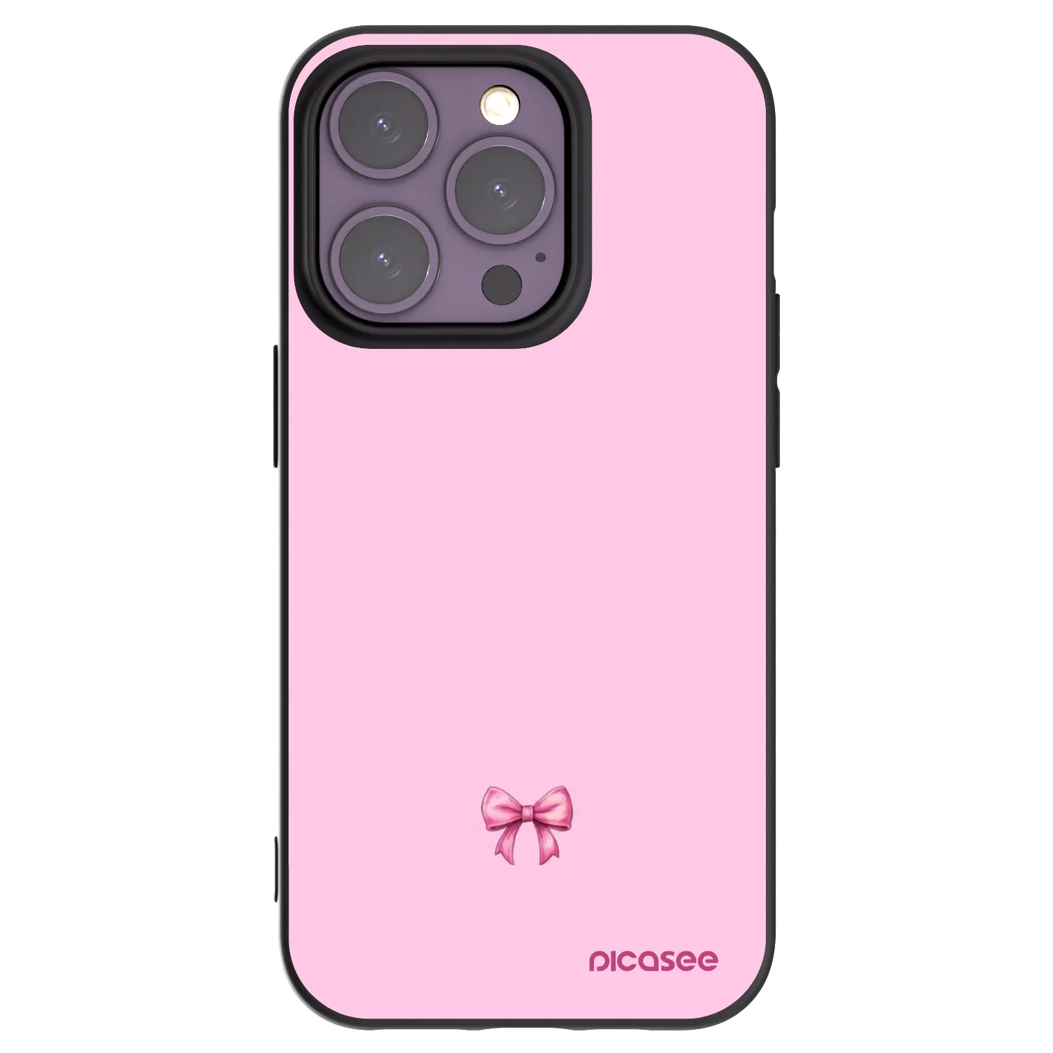 Picasee husă neagră din silicon pentru Apple iPhone 14 Pro - Blush bow