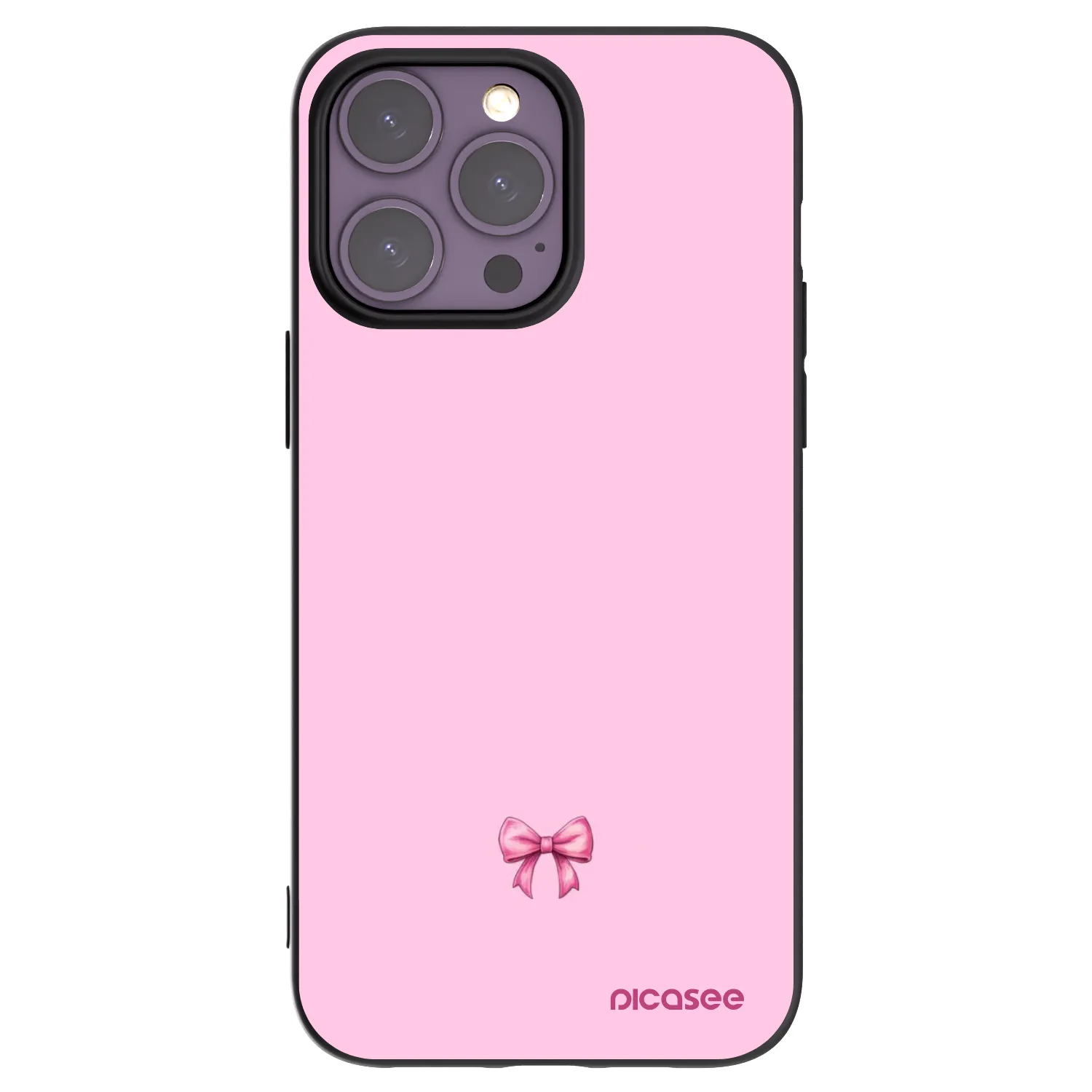 Picasee husă neagră din silicon pentru Apple iPhone 14 Pro Max - Blush bow