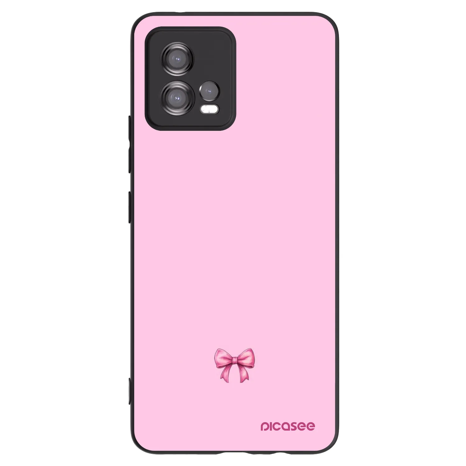 Picasee husă neagră din silicon pentru Motorola Moto G72 - Blush bow
