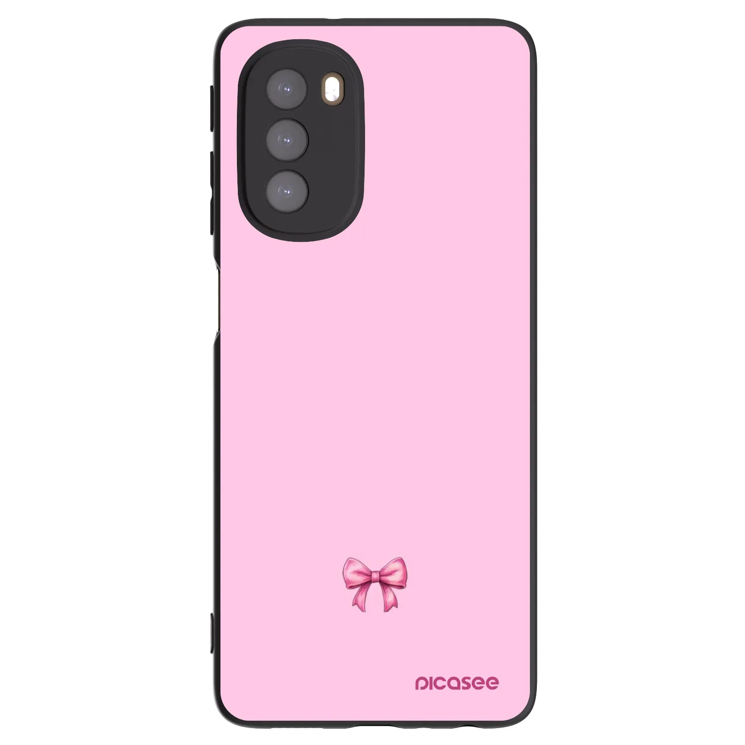Picasee husă neagră din silicon pentru Motorola Moto G51 - Blush bow