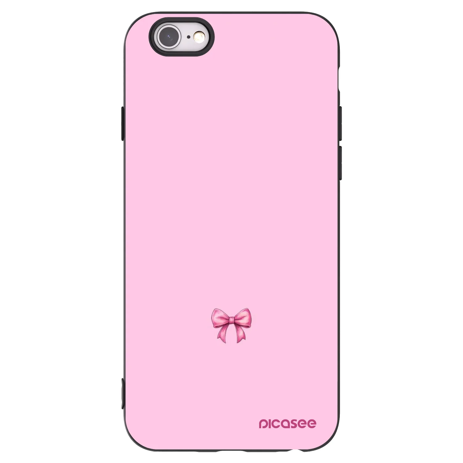 Picasee husă neagră din silicon pentru Apple iPhone 6/6S - Blush bow