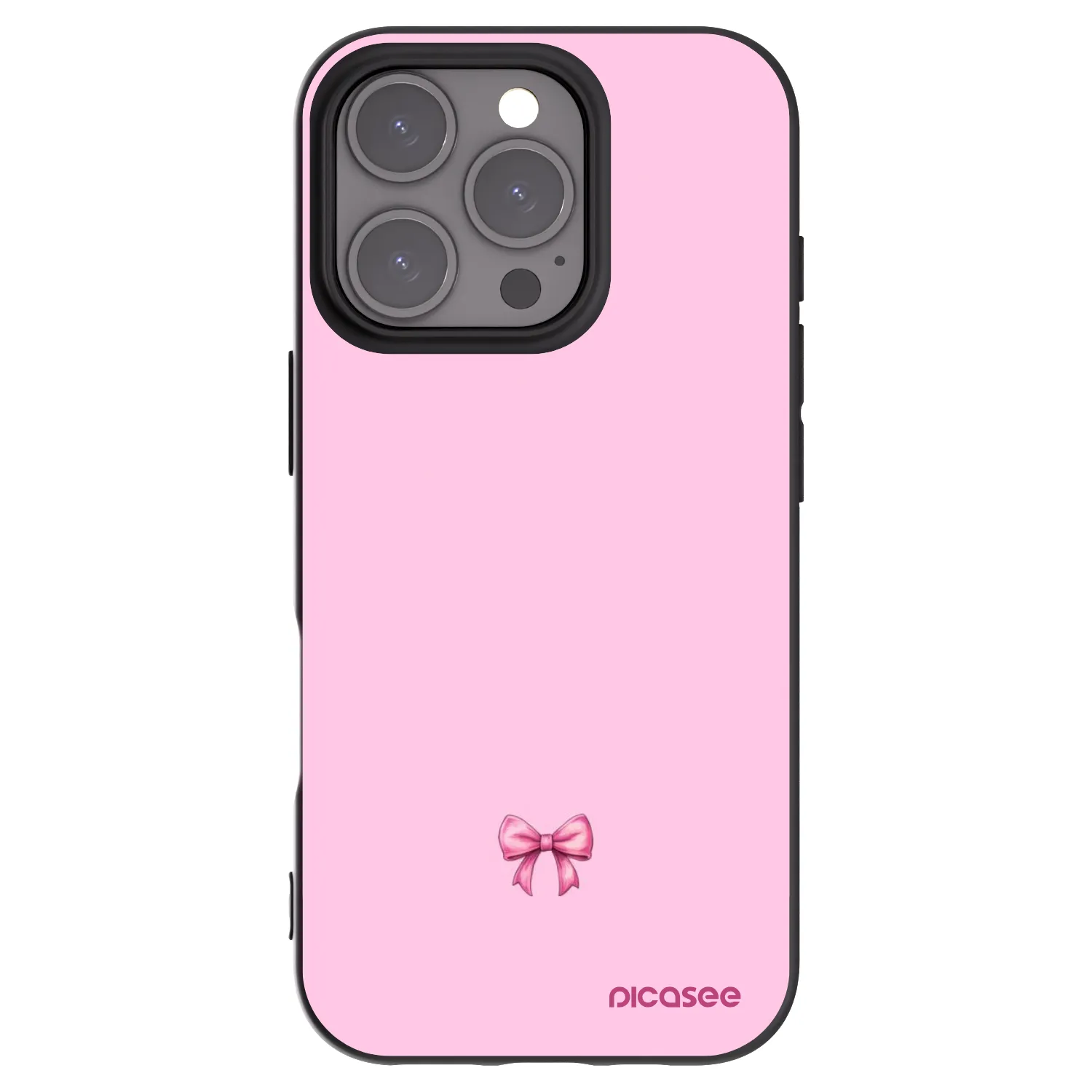 Picasee husă neagră din silicon pentru Apple iPhone 16 Pro - Blush bow