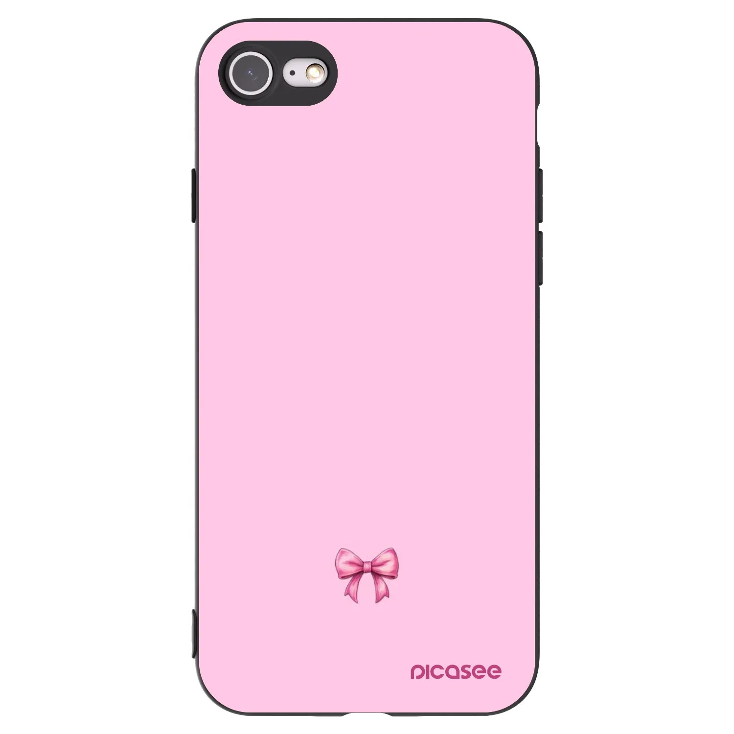 Picasee husă neagră din silicon pentru Apple iPhone 8 - Blush bow