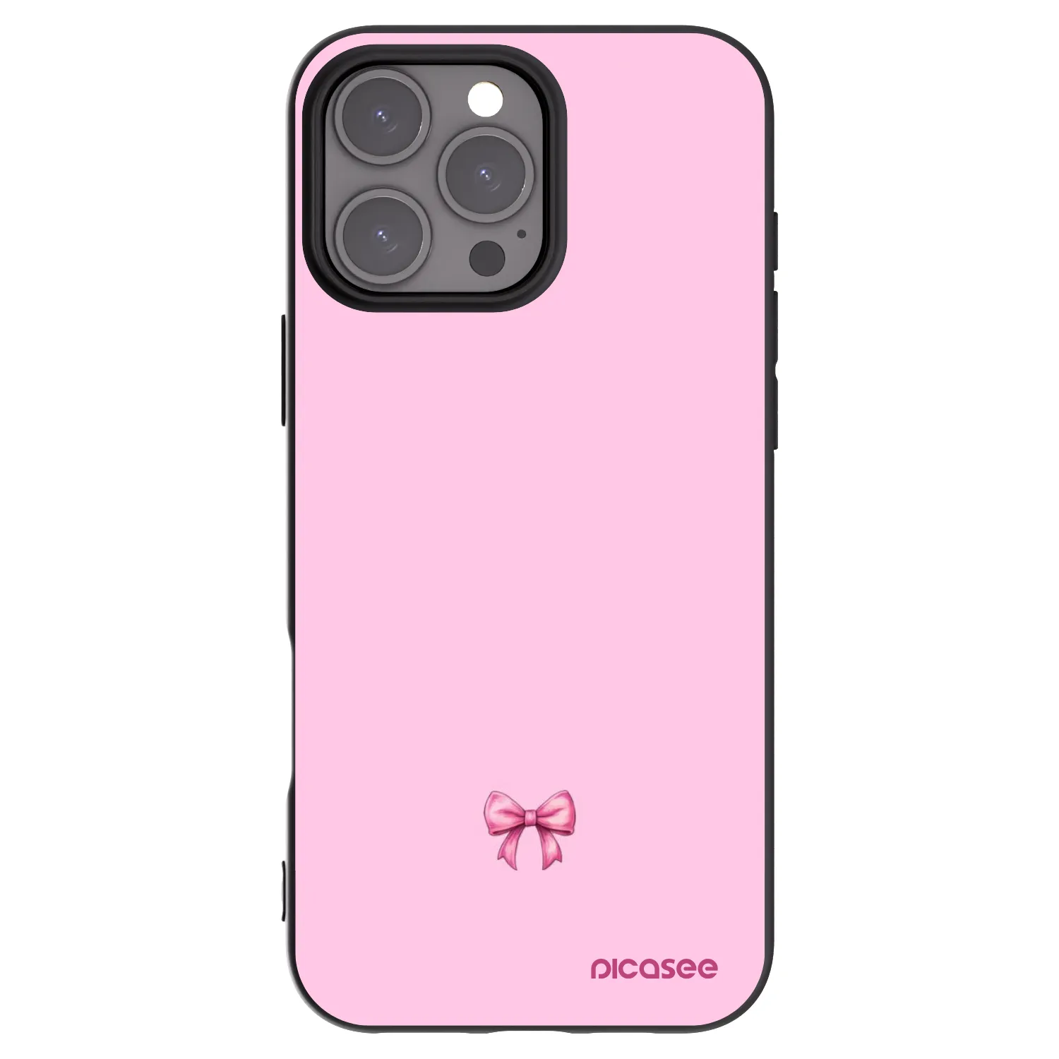 Picasee husă neagră din silicon pentru Apple iPhone 16 Pro Max - Blush bow