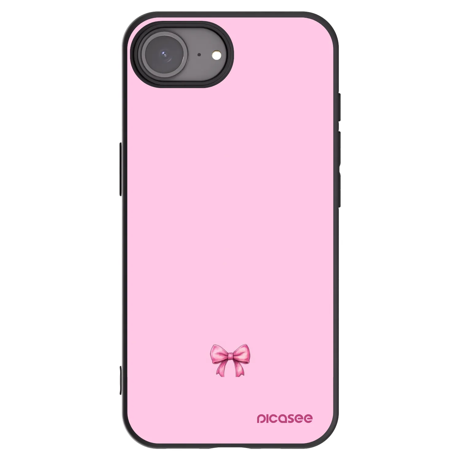 Picasee husă neagră din silicon pentru Apple iPhone 16e - Blush bow