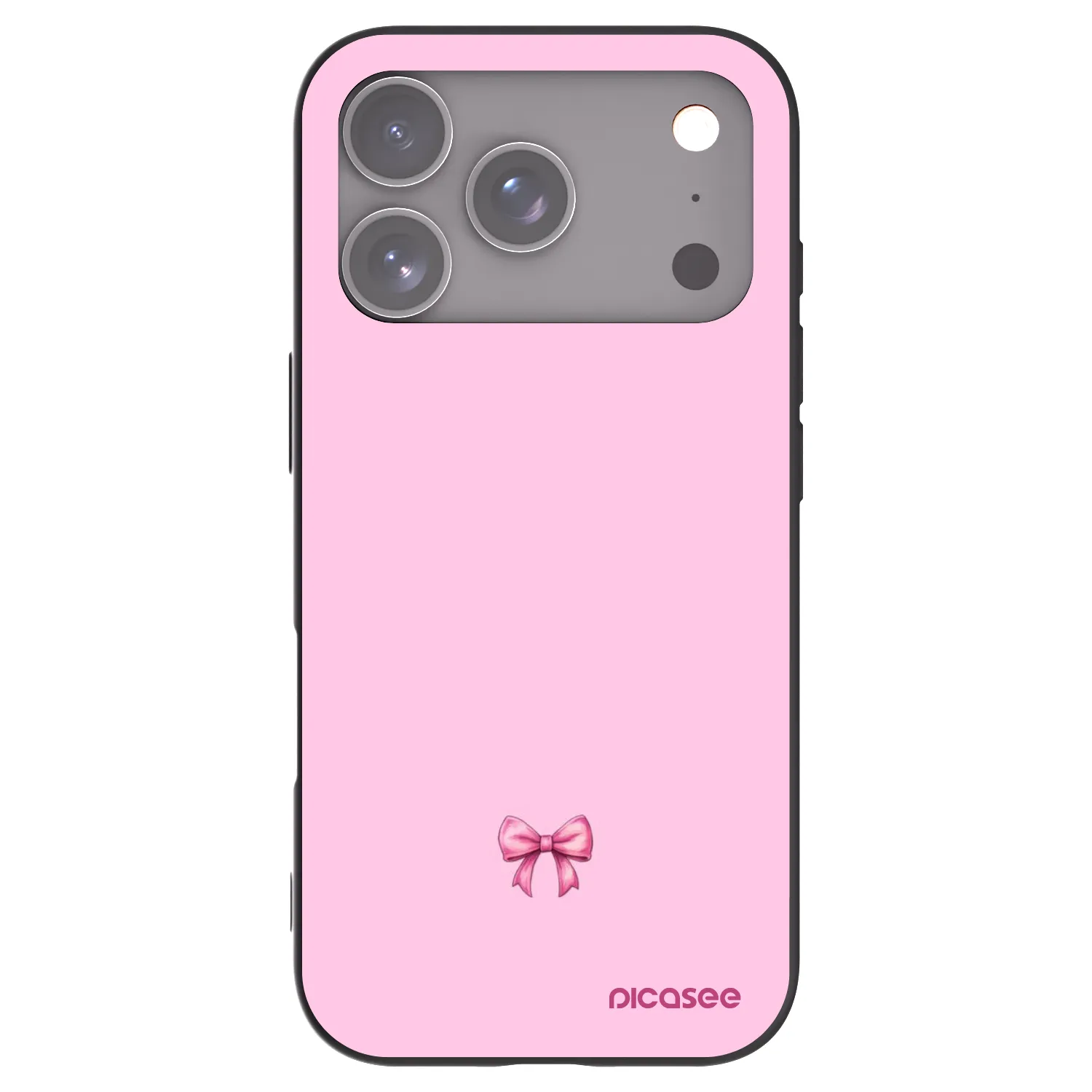 Picasee husă neagră din silicon pentru Apple iPhone 17 Pro - Blush bow