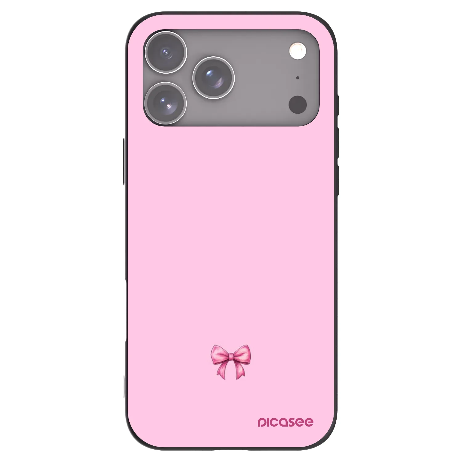 Picasee husă neagră din silicon pentru Apple iPhone 17 Pro Max - Blush bow