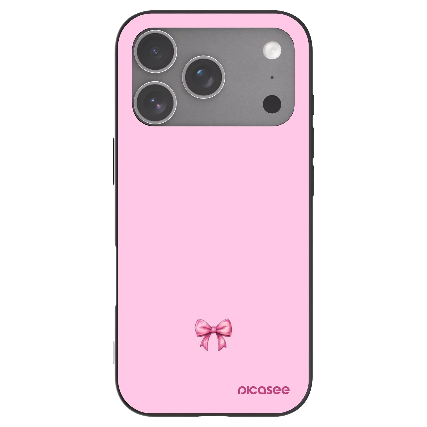Picasee husă neagră din silicon pentru Apple iPhone 18 Pro - Blush bow