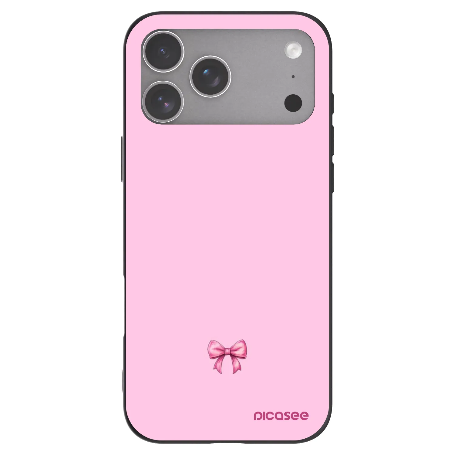 Picasee husă neagră din silicon pentru Apple iPhone 18 Pro Max - Blush bow