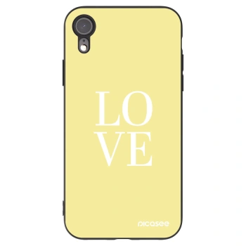 Picasee husă neagră din silicon pentru Apple iPhone XR - Love