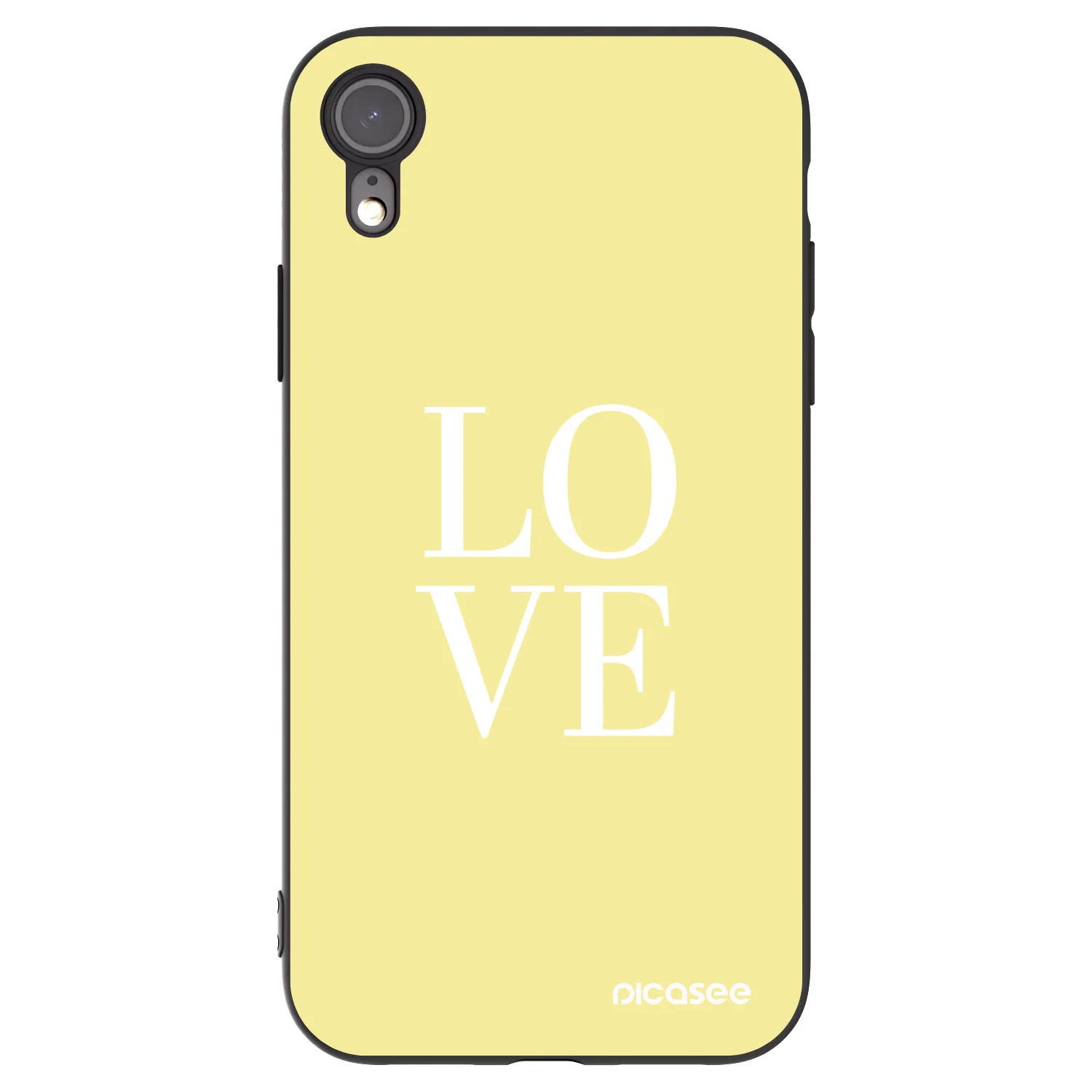 Picasee husă neagră din silicon pentru Apple iPhone XR - Love