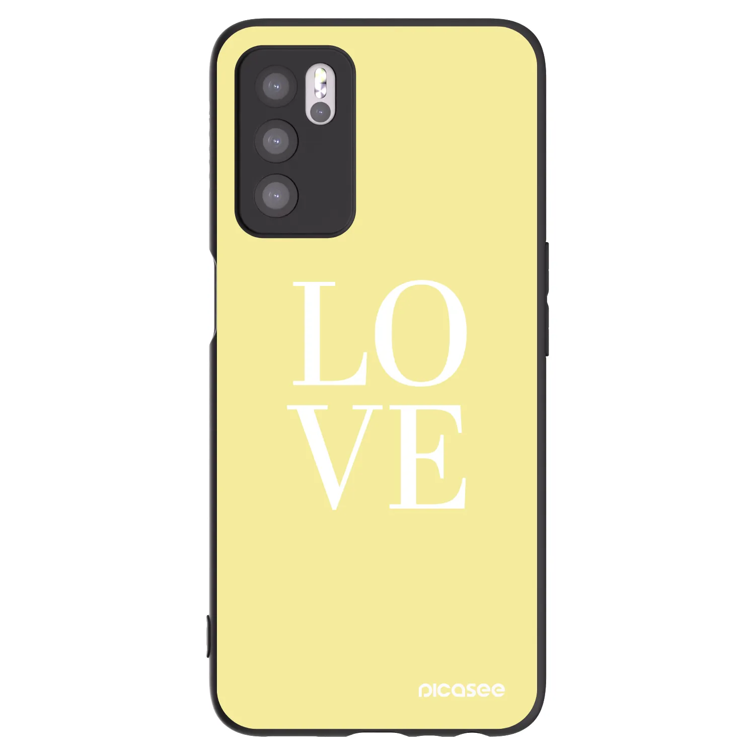 Picasee husă neagră din silicon pentru OPPO A16s - Love
