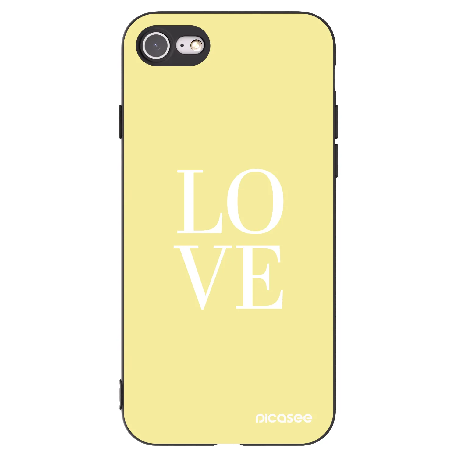 Picasee husă neagră din silicon pentru Apple iPhone 8 - Love