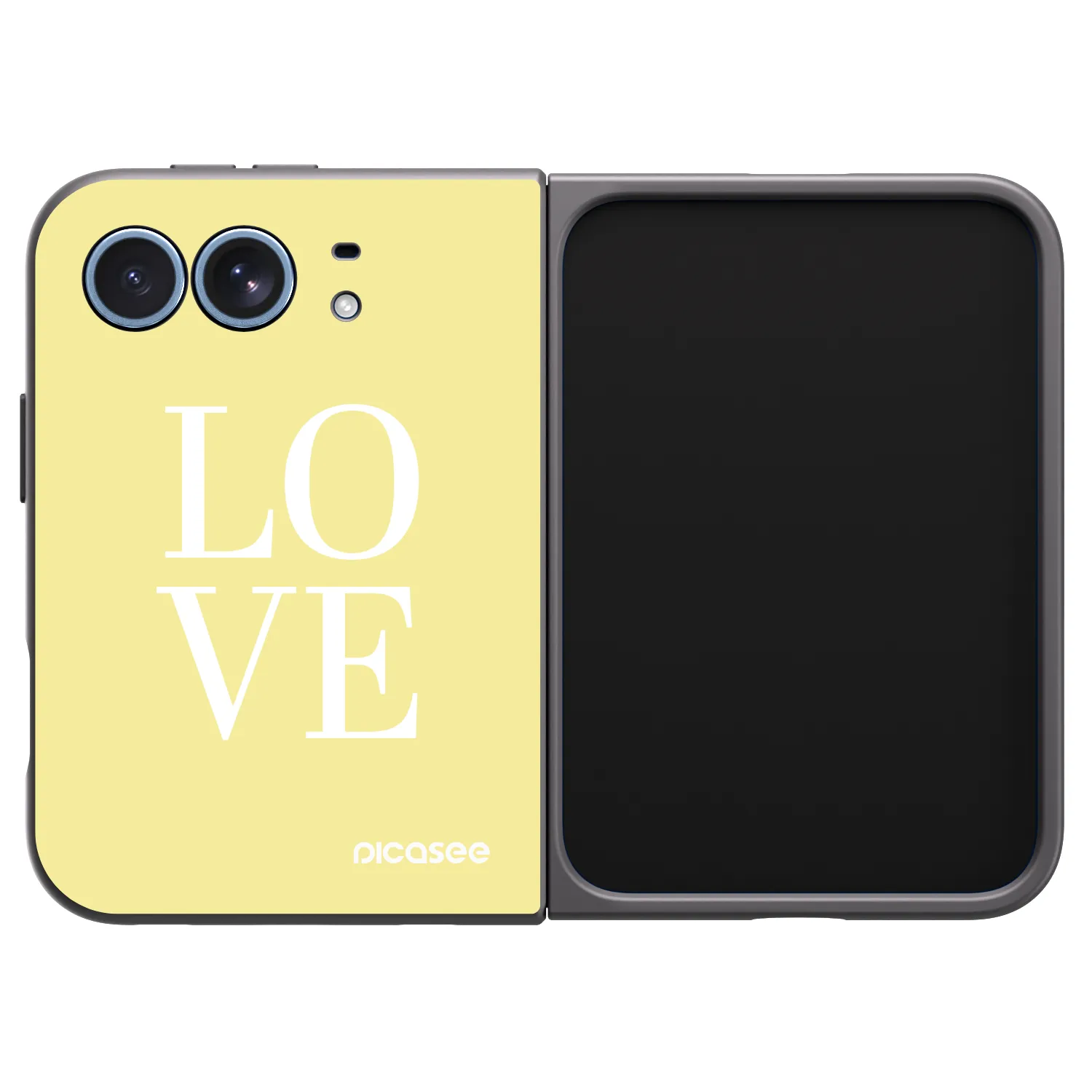 Picasee husă neagră din silicon pentru Apple iPhone Duo - Love