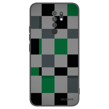 Picasee husă neagră din silicon pentru Xiaomi Redmi 9 - Block Grid