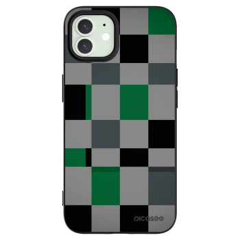 Picasee husă neagră din silicon pentru Apple iPhone 12 Pro - Block Grid