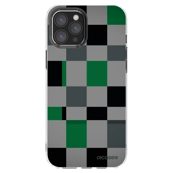 Picasee husă transparentă din silicon pentru Apple iPhone 12 Pro Max - Block Grid