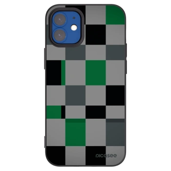 Picasee husă neagră din silicon pentru Apple iPhone 12 mini - Block Grid