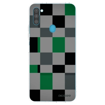 Picasee husă transparentă din silicon pentru Samsung Galaxy M11 - Block Grid
