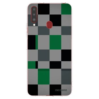 Picasee husă transparentă din silicon pentru Samsung Galaxy A20s - Block Grid