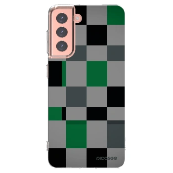 Picasee husă transparentă din silicon pentru Samsung Galaxy S21 5G G991B - Block Grid