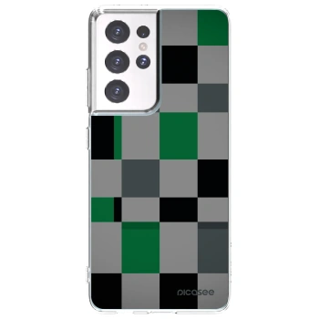 Picasee husă transparentă din silicon pentru Samsung Galaxy S21 Ultra 5G G998B - Block Grid