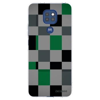 Picasee husă transparentă din silicon pentru Motorola Moto G9 Play - Block Grid