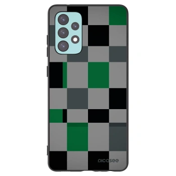 Picasee husă neagră din silicon pentru Samsung Galaxy A72 A725F - Block Grid