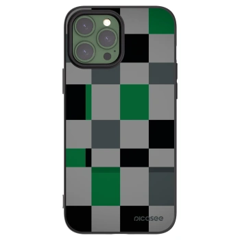 Picasee husă neagră din silicon pentru Apple iPhone 13 Pro Max - Block Grid