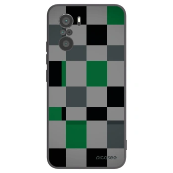 Picasee husă neagră din silicon pentru Xiaomi Poco F3 - Block Grid