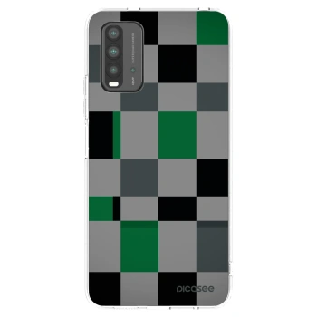 Picasee husă neagră din silicon pentru Xiaomi Redmi 9T - Block Grid