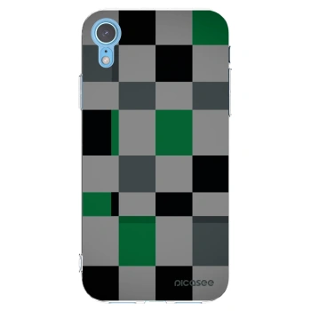 Picasee husă transparentă din silicon pentru Apple iPhone XR - Block Grid
