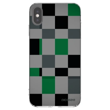 Picasee husă transparentă din silicon pentru Apple iPhone XS Max - Block Grid