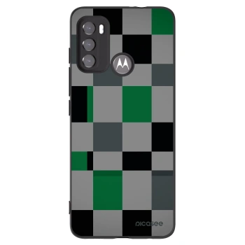 Picasee husă neagră din silicon pentru Motorola Moto G60 - Block Grid