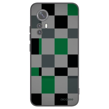 Picasee husă neagră din silicon pentru Xiaomi 12 - Block Grid