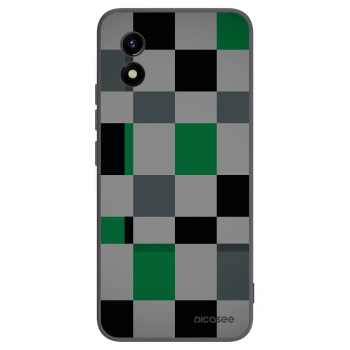 Picasee husă neagră din silicon pentru Vivo Y01 - Block Grid