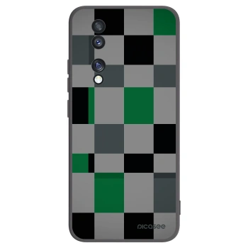 Picasee husă neagră din silicon pentru Honor 70 - Block Grid