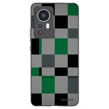 Picasee husă neagră din silicon pentru Xiaomi 12T Pro - Block Grid